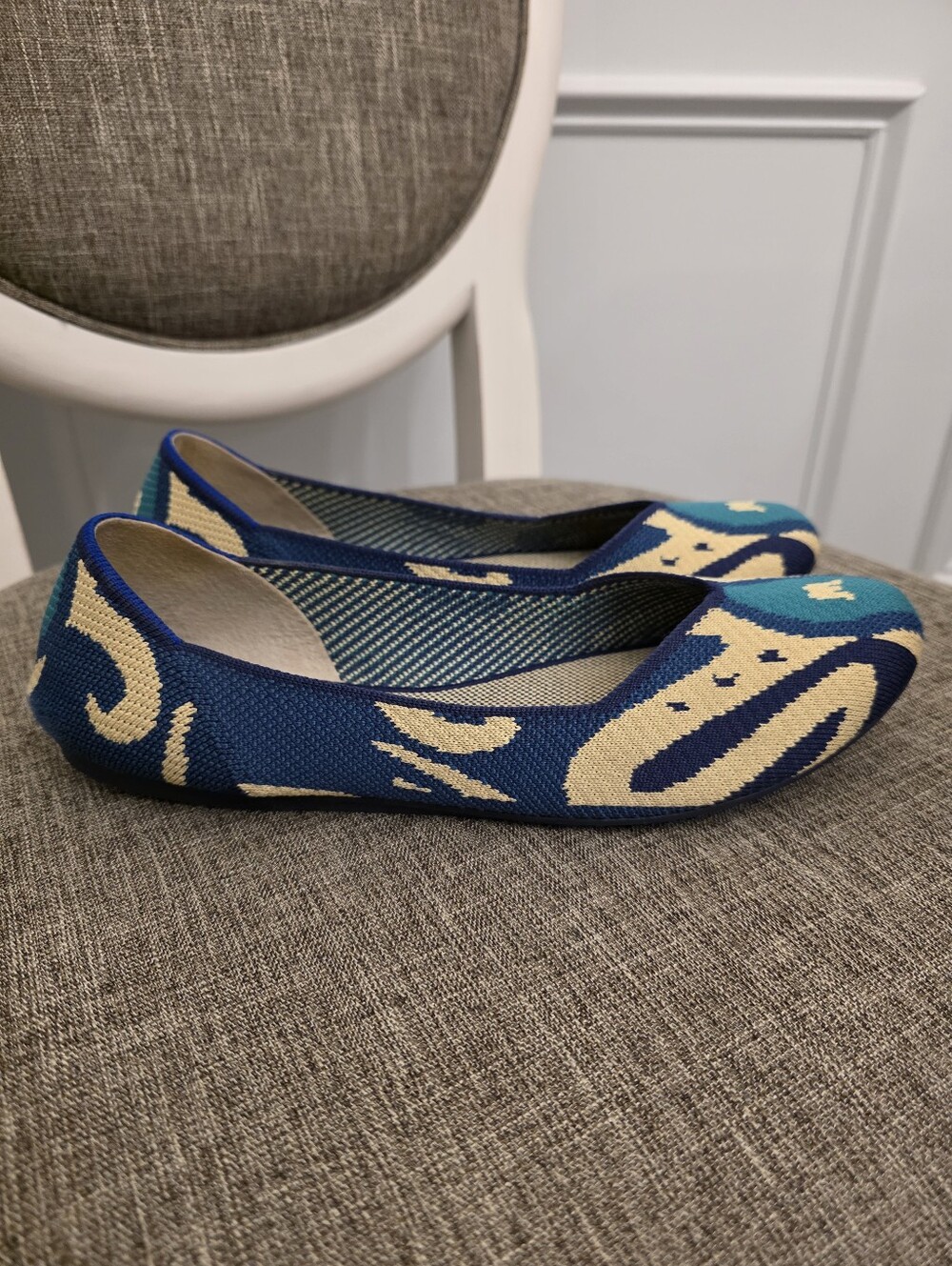 Rothy's The Flat Moroccan Blue Ikat Women's 12